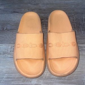 Bebe orange slides sandals size 9